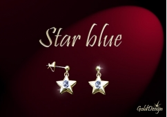 Star blue - náušnice zlacené